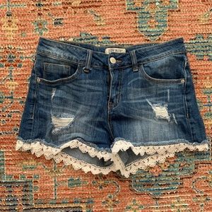 Jean shorts with lace trim from StitchFix